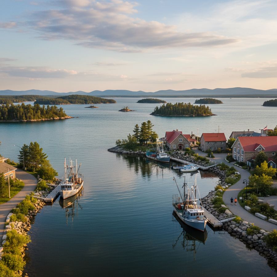 The Beaver River flowing through Thornbury toward Georgian Bay